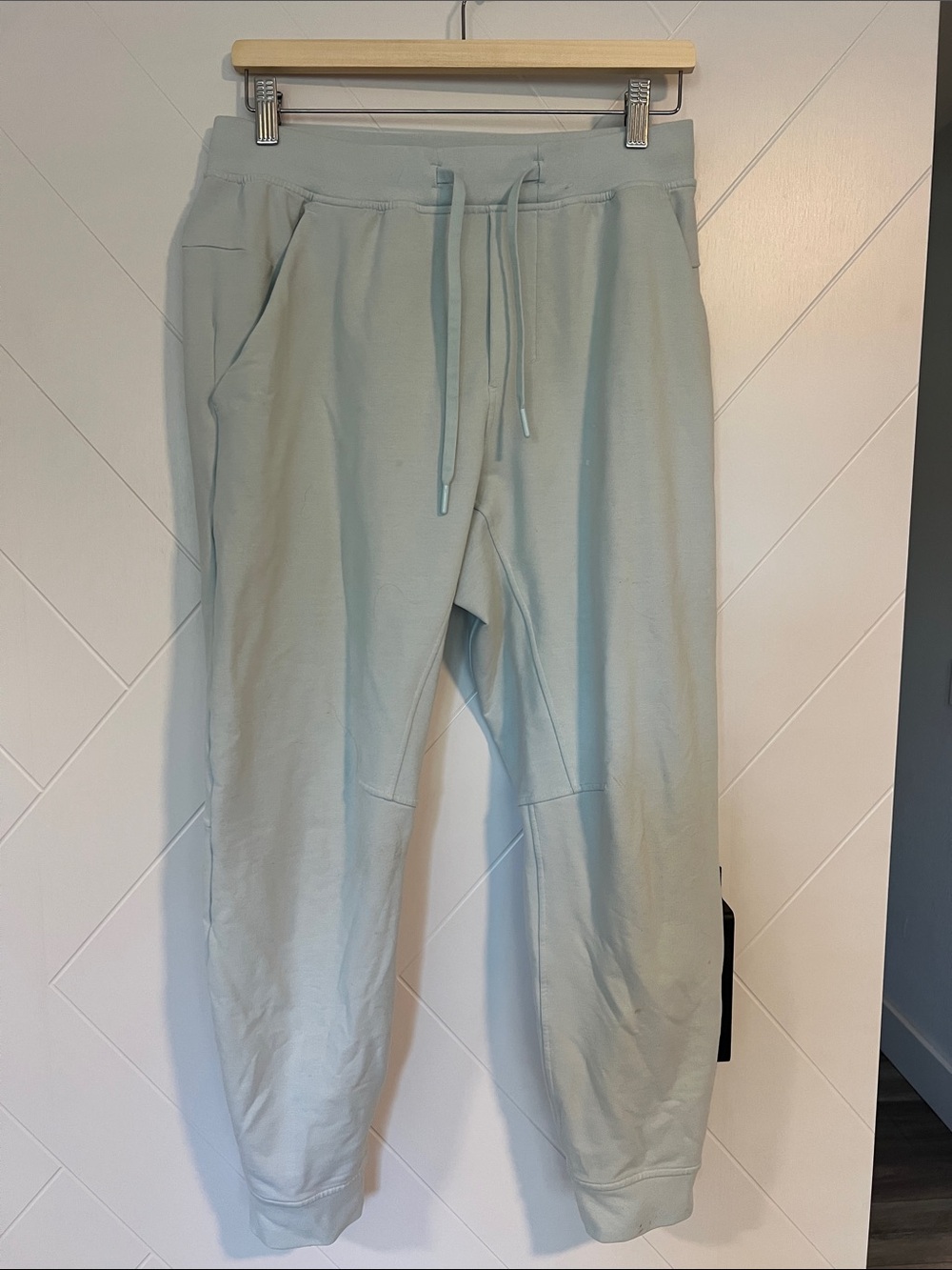 Light Blue Men's Jogger Sweatpants with Drawstring Waist